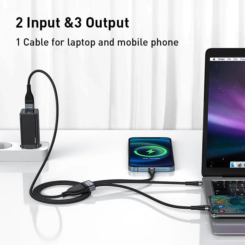 Uniwersalny kabel 3w1 100W z USB-C i Micro USB