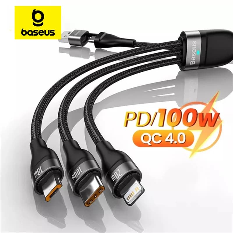 Uniwersalny kabel 3w1 100W z USB-C i Micro USB